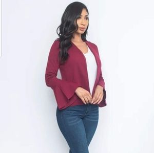 Womens Wine color blazer with pockets